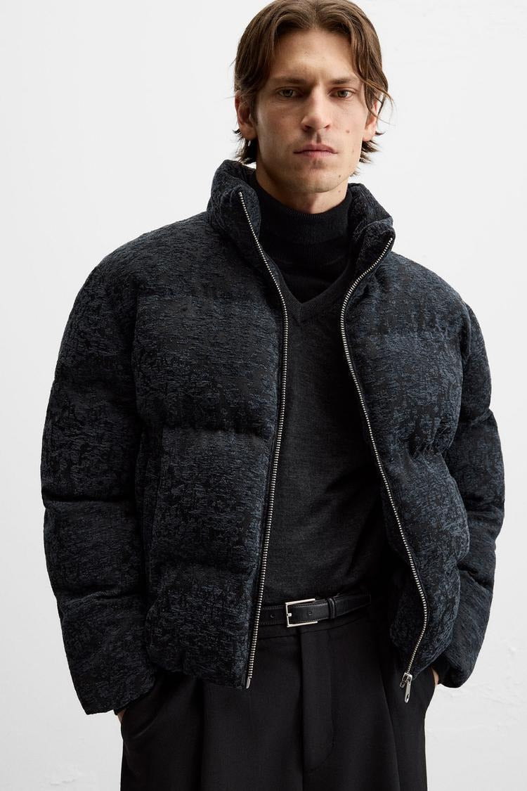 Jacquard Puffer Jacket