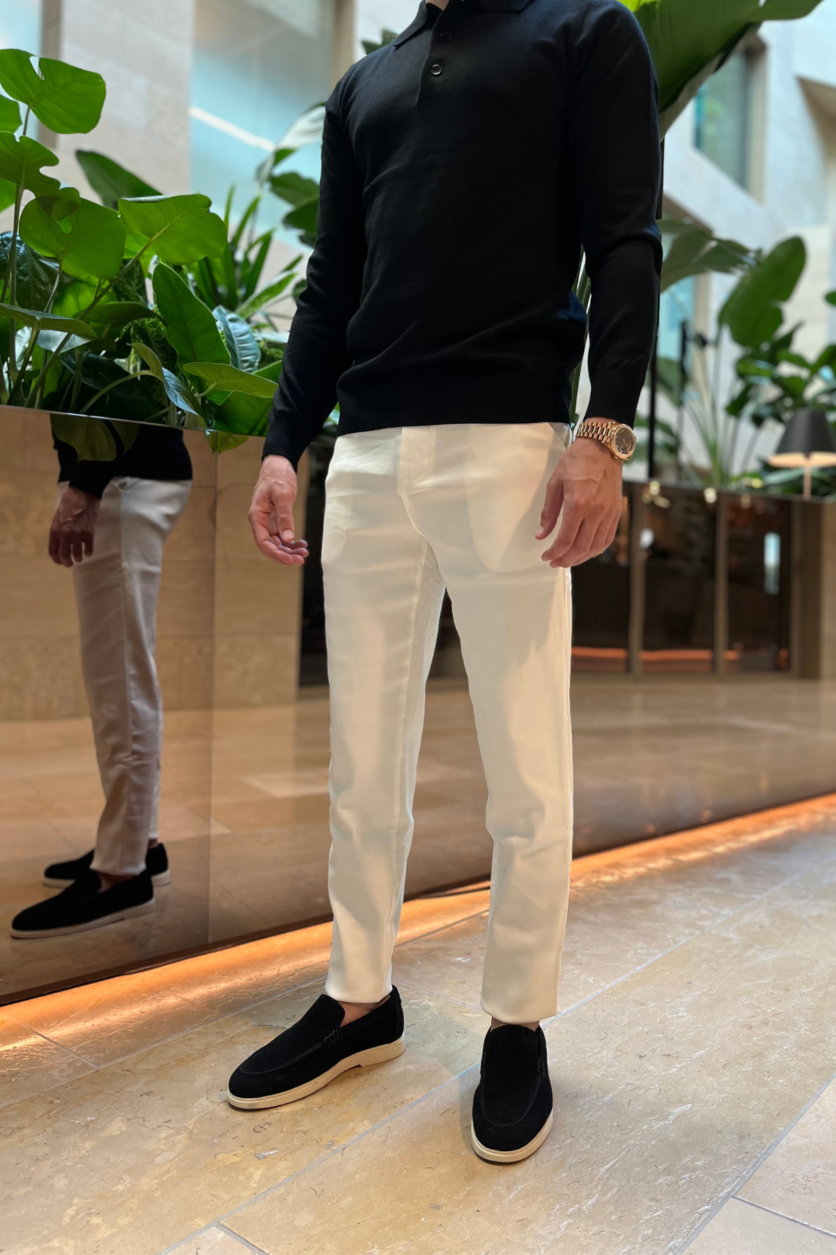 Faro Stretch Pantalon - Wit