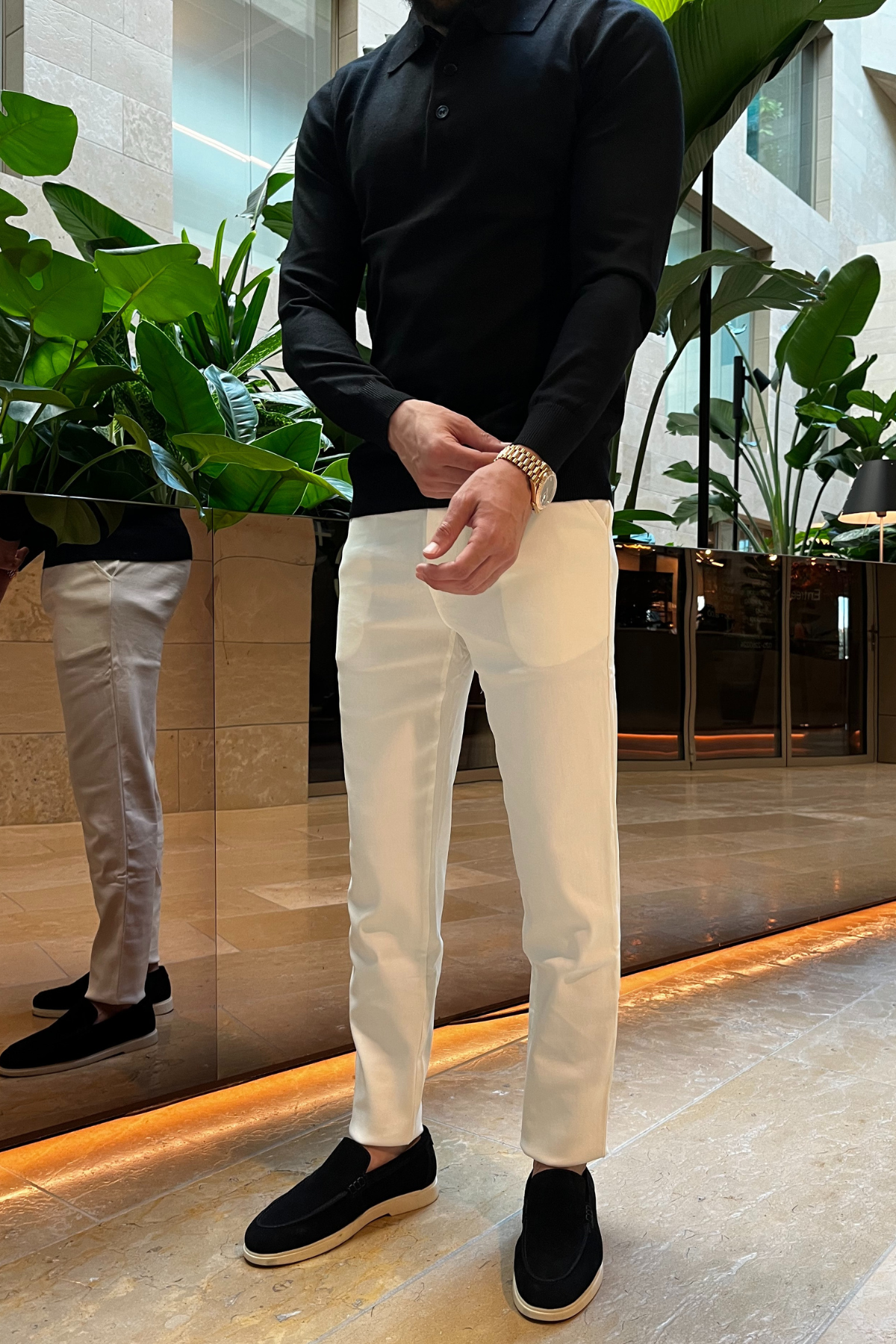 Faro Stretch Pantalon - Wit