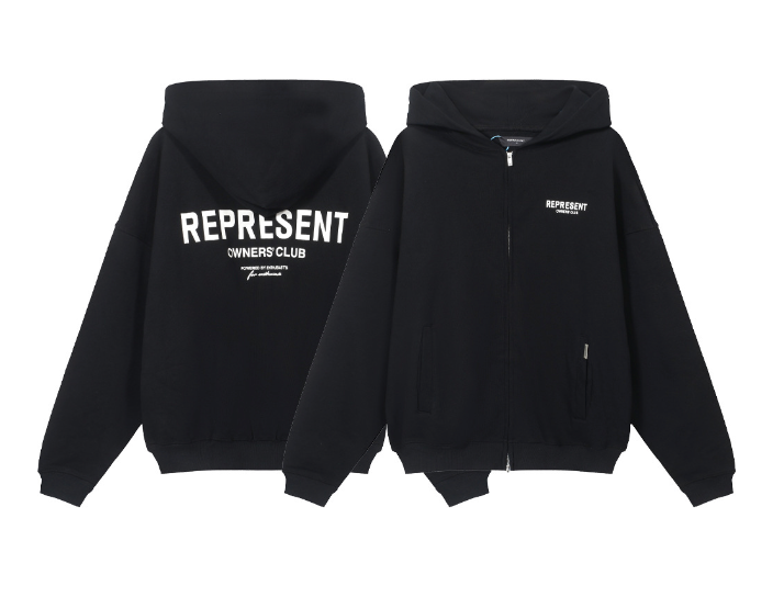 Represent Black Zip Up
