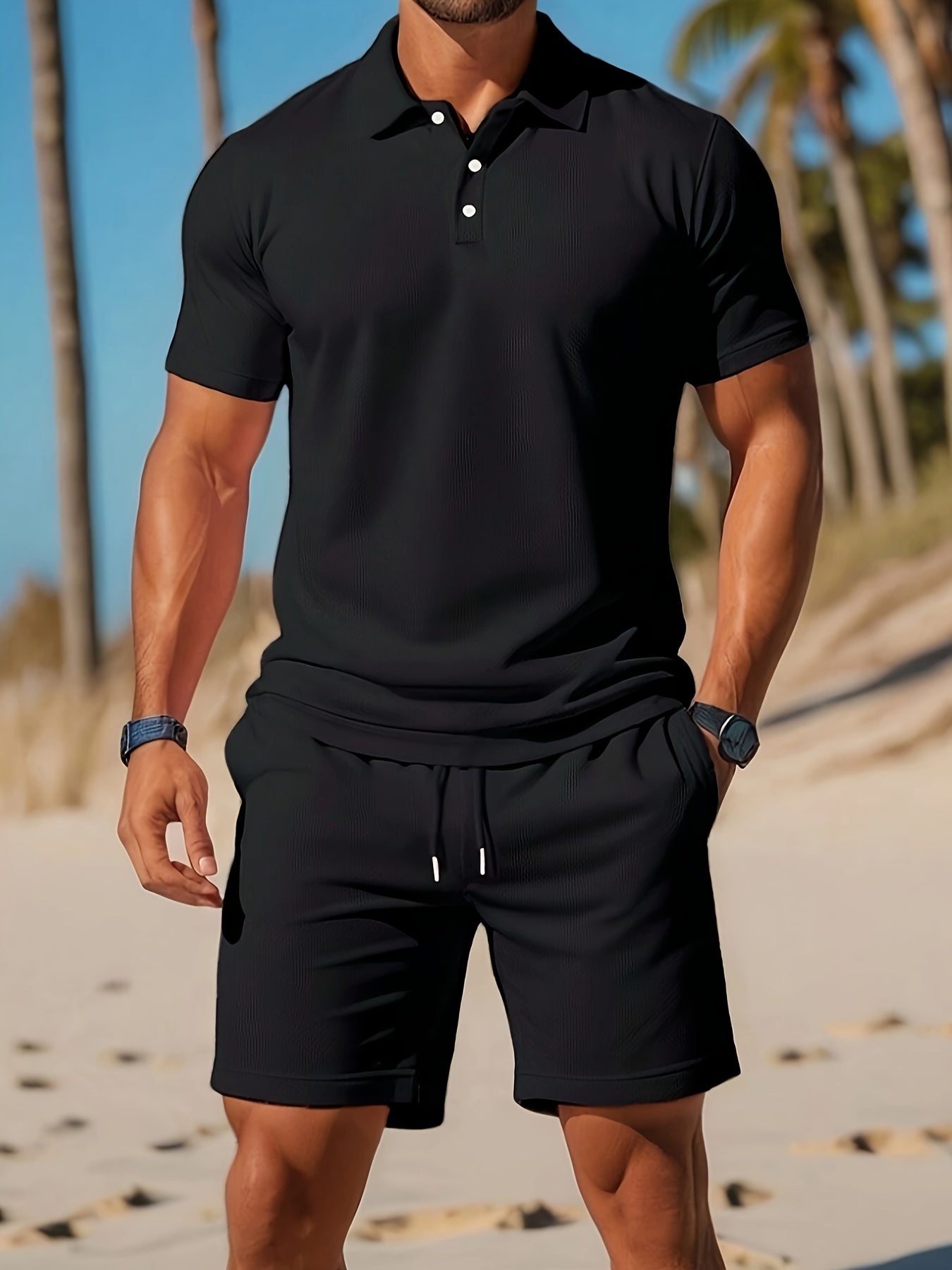 Casual 2-Delige Zomer Set Polo & Shorts