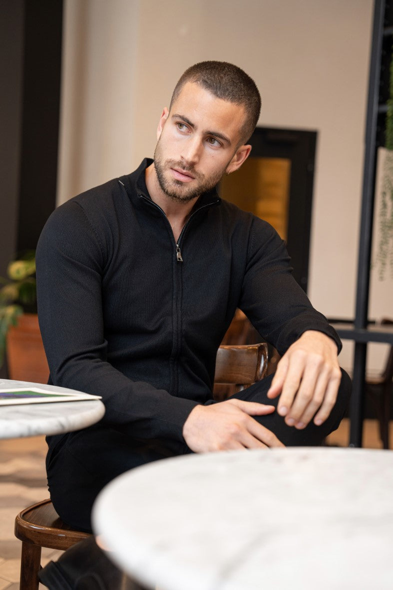 Faro Full Zip Sweater - Zwart