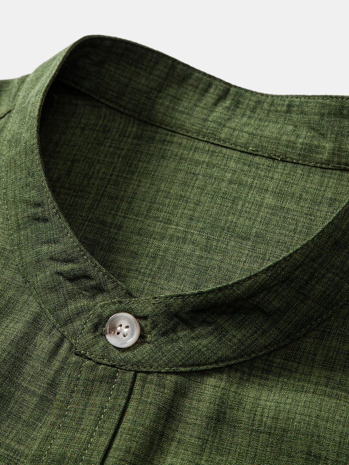 Linnen set met korte mouwen en rechte broek