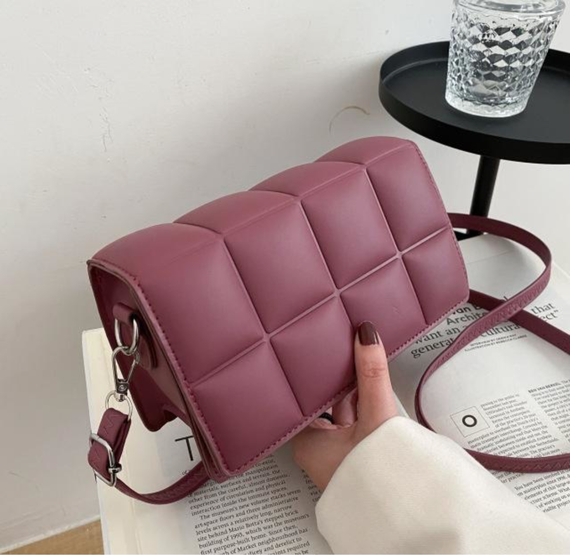 Burgundy Square Schoudertas