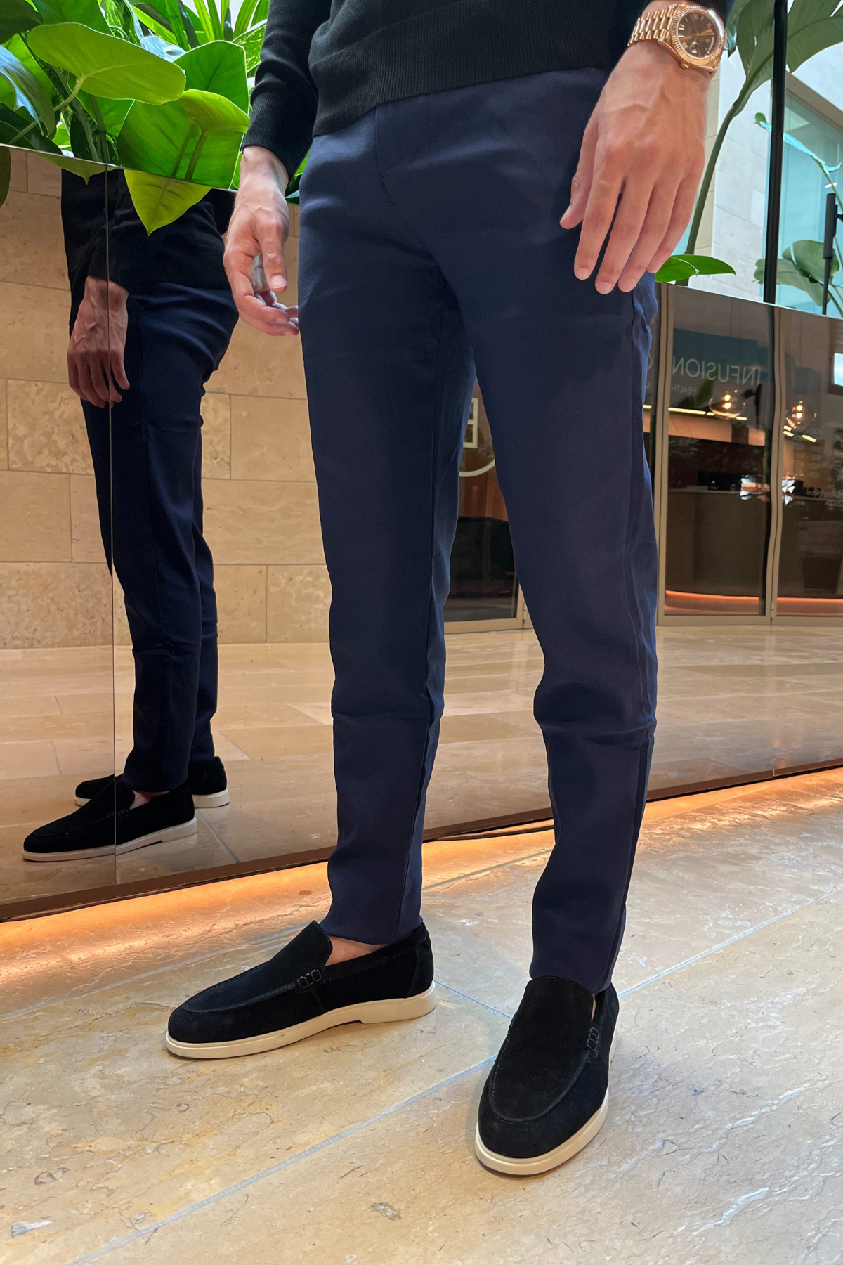Faro Stretch Pantalon - Donkerblauw