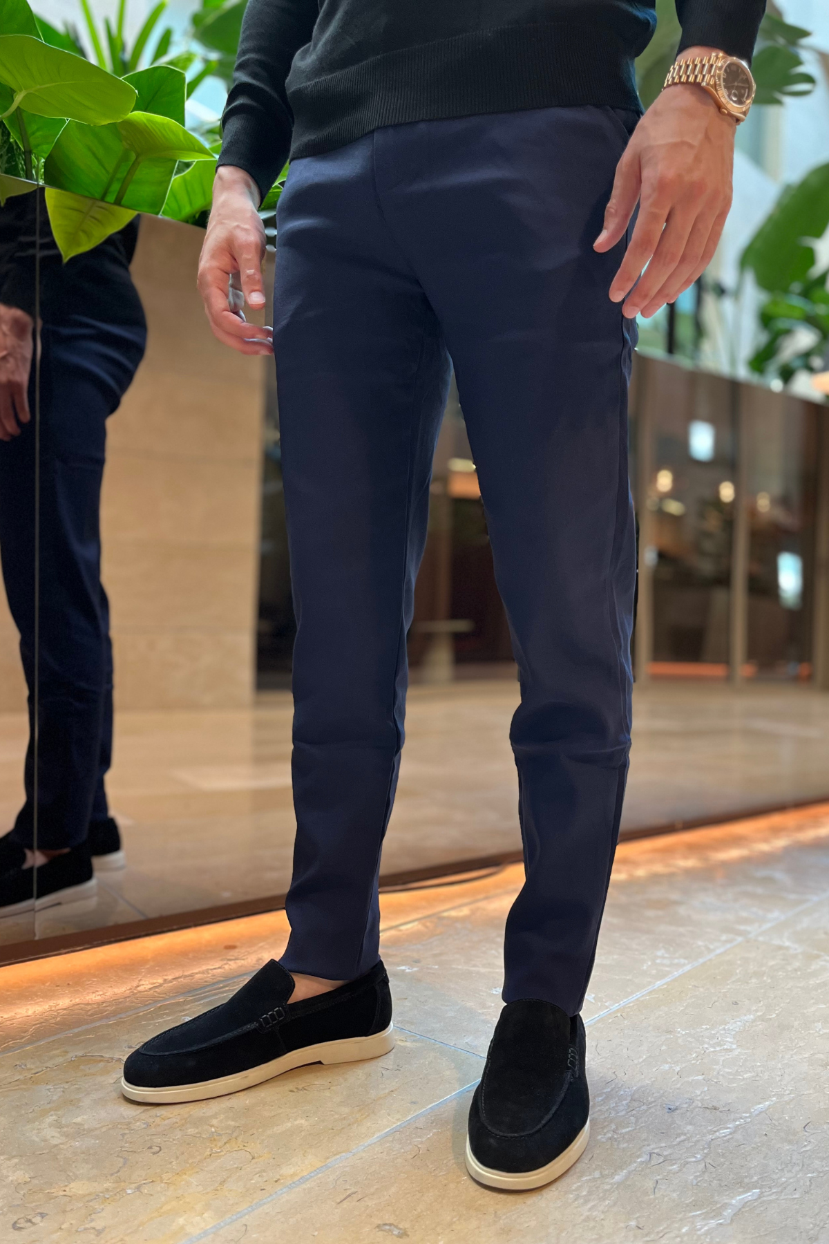 Faro Stretch Pantalon - Donkerblauw