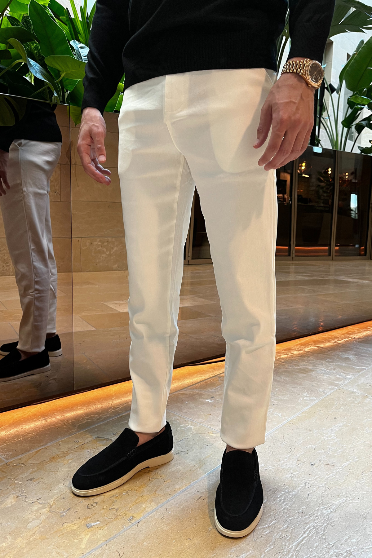 Faro Stretch Pantalon - Wit